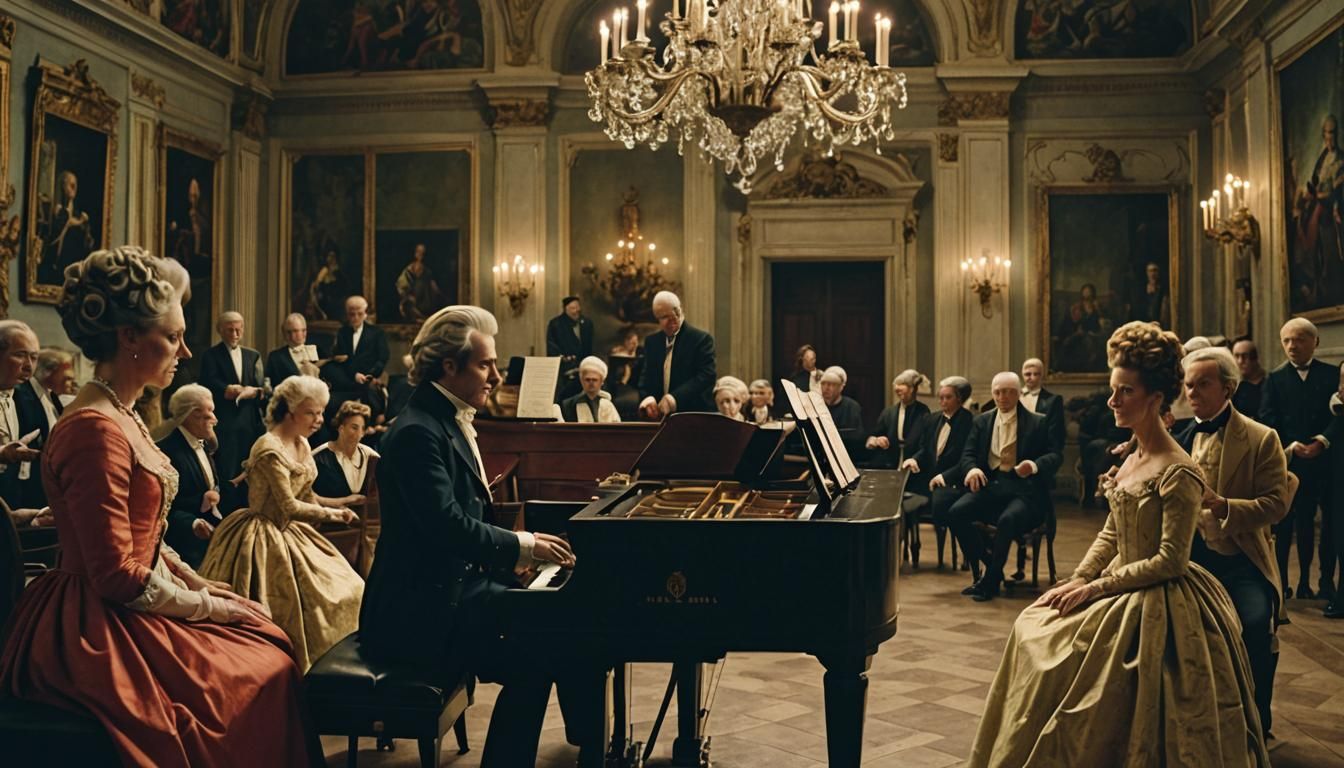 Mozart Performs for King Louis XIV: Cinematic Still