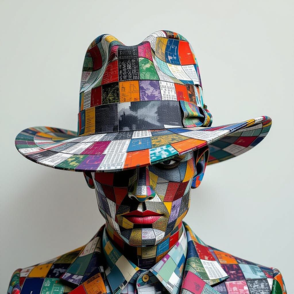 Surreal Hat Crafted from Photo Mosaic