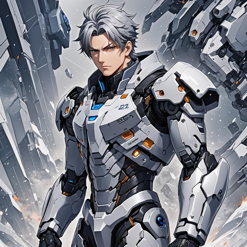 Brooding Sigma Male in Anime Style
