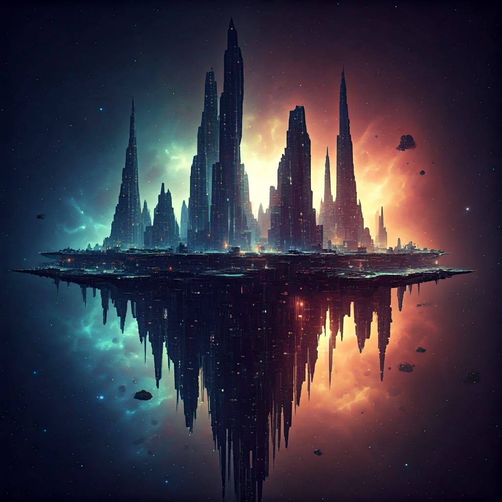 Spectacular Quantum City in Deep Space