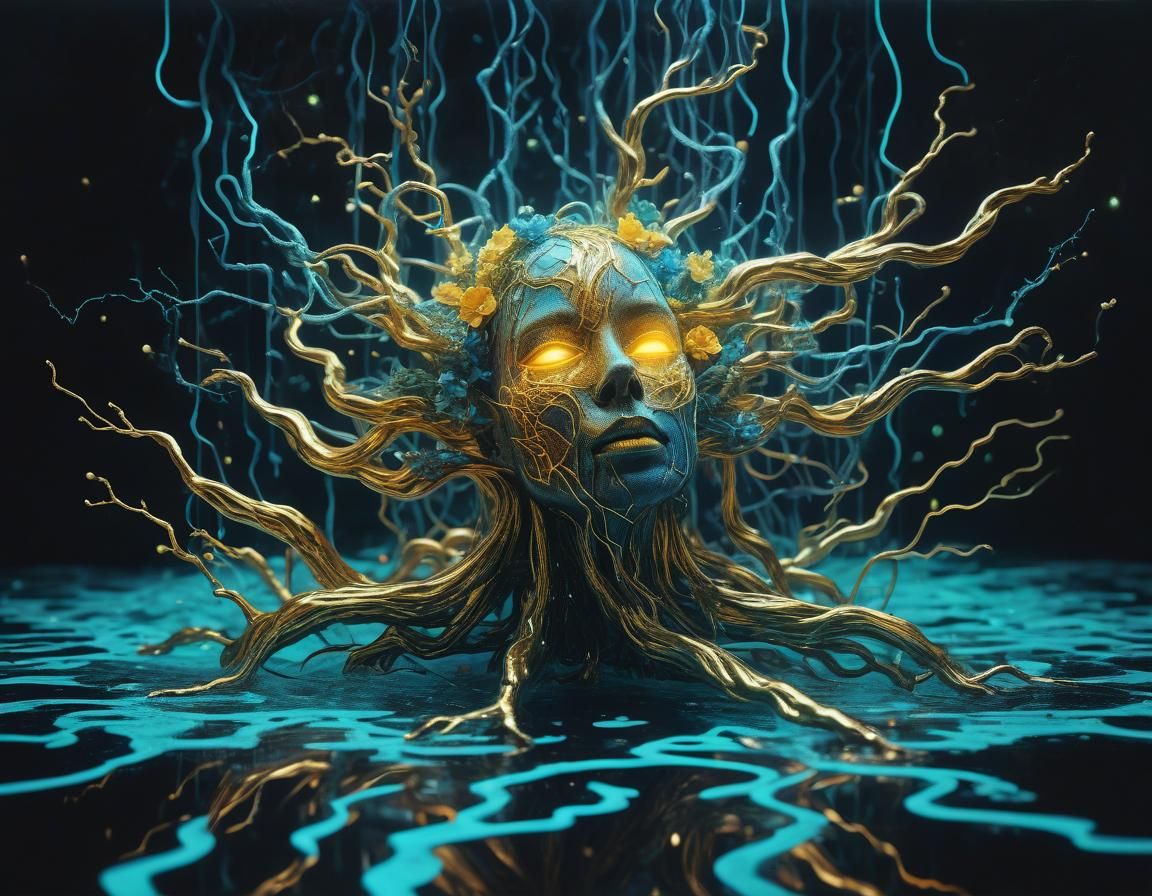 Ethereal Floral: A Surreal Abstract in Gothic Art Style