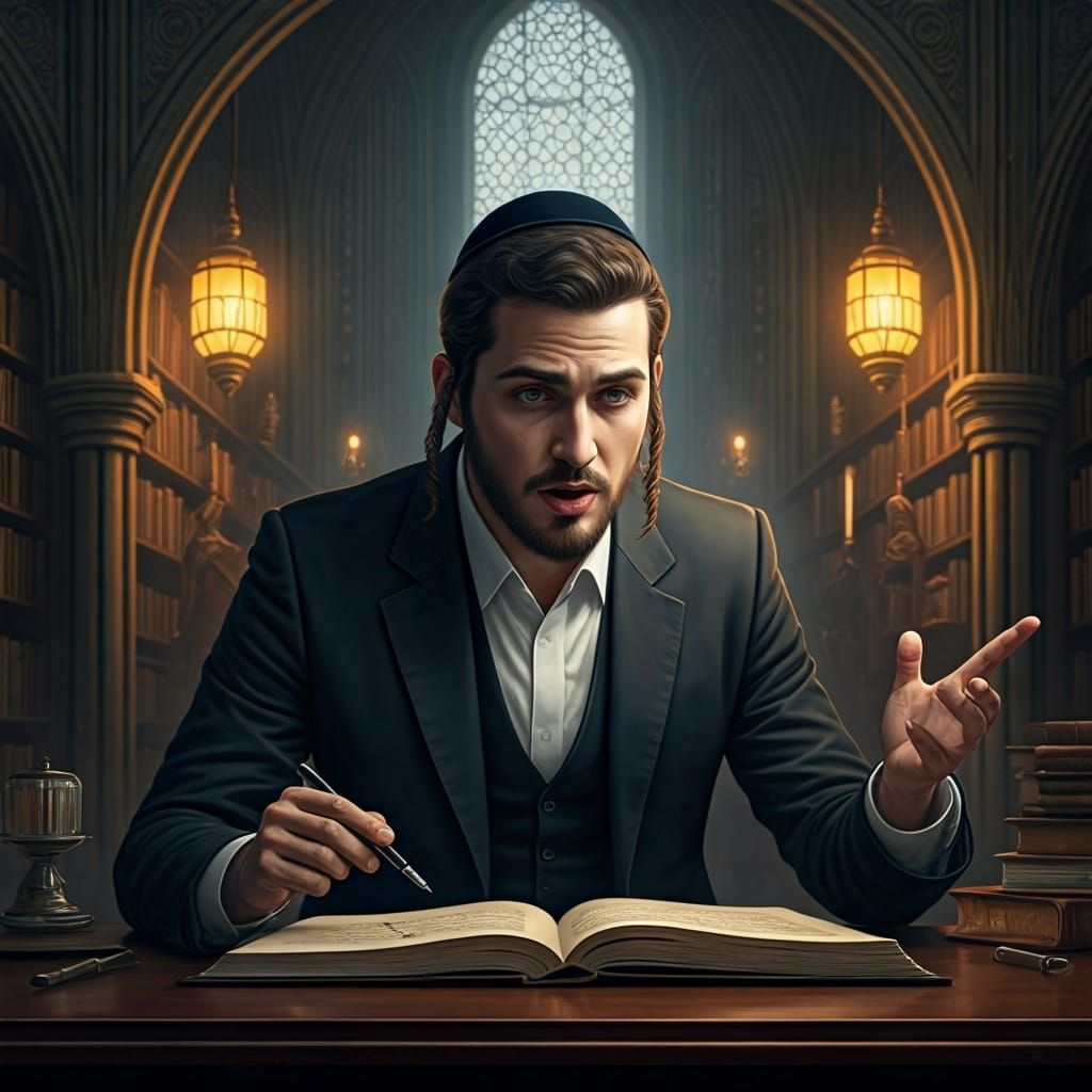 Elegant Haredi Gathering Place with Talmudic Debate