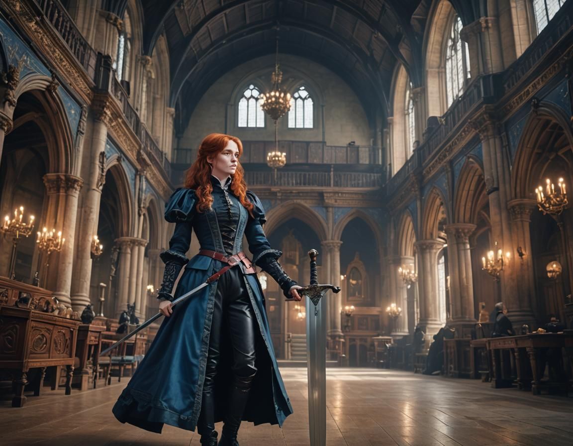 Victorian Woman Warrior in Dark Fantasy Style