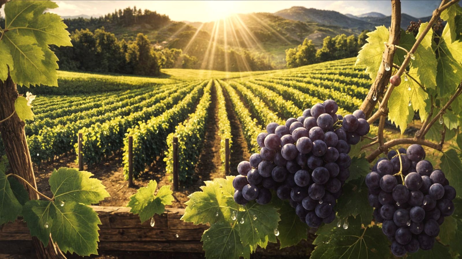 Surreal Morning in a Vineyard Landscape