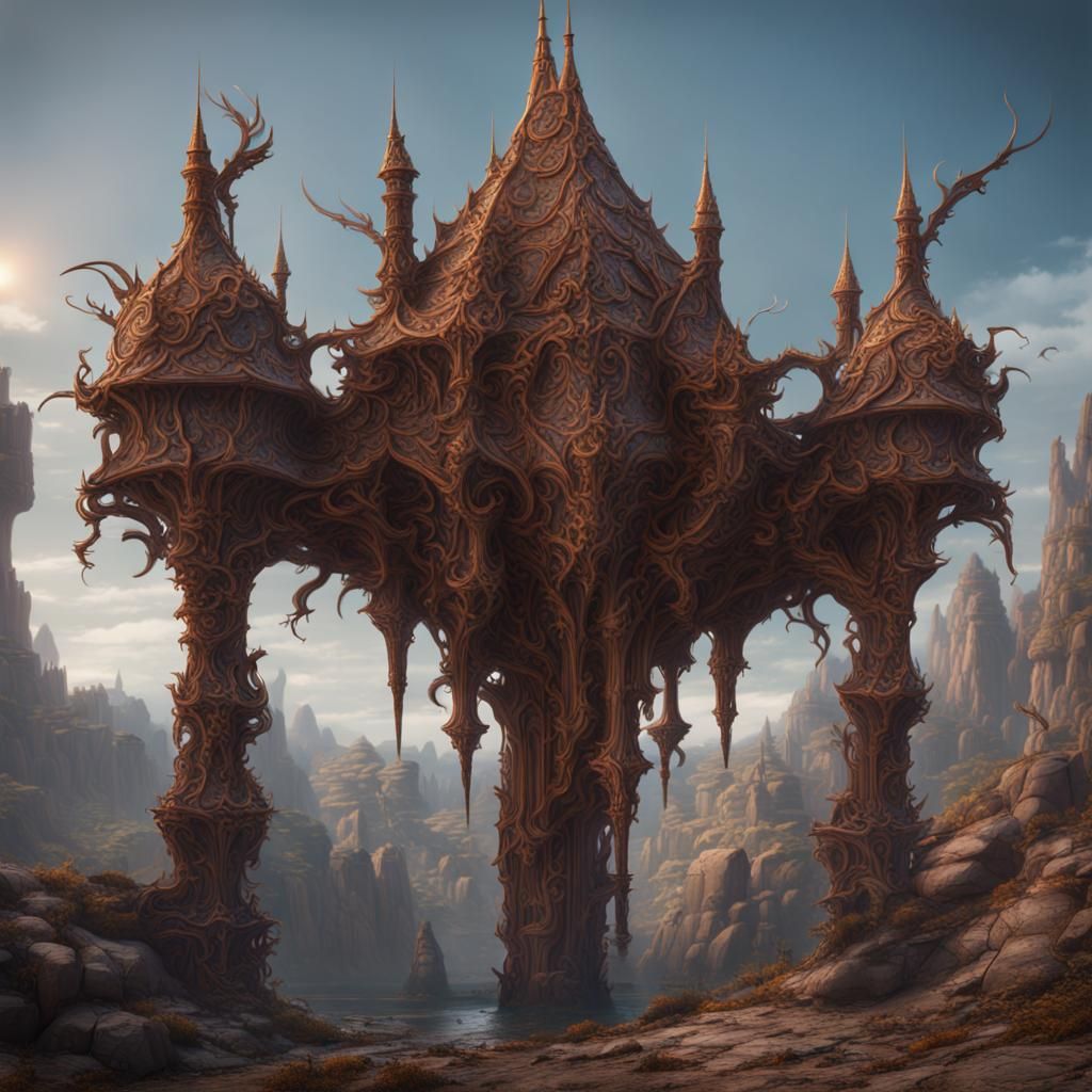 Detailed Mace Fantasy Concept Art in Deep Color