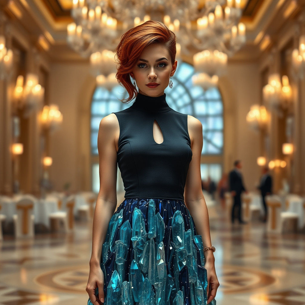 Crystal Stalactite Dress in Grand Ballroom