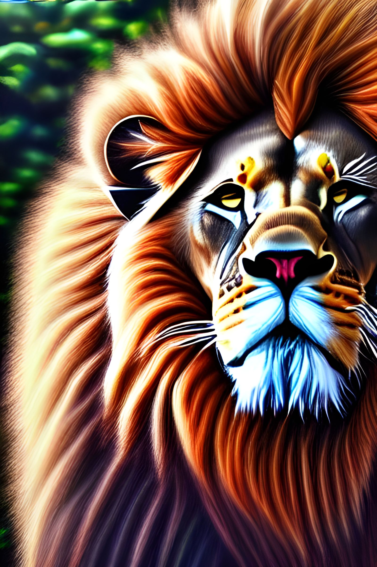 Lion Gentleman HDR hyperdetailed photorealistic oil on canva...