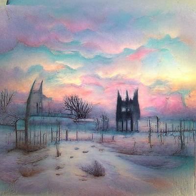 Pastel Gothic Winter Sunset