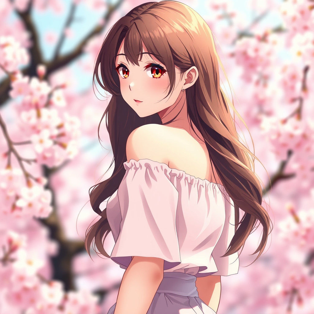 Anime Girl in Blossoms, Studio Trigger Style