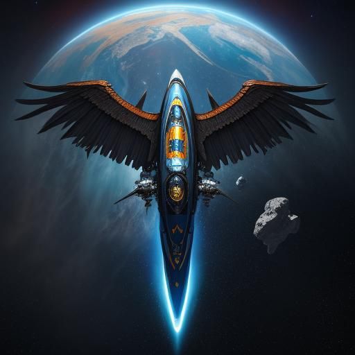 Surreal Rocket in Space: A Detailed Matte Painting