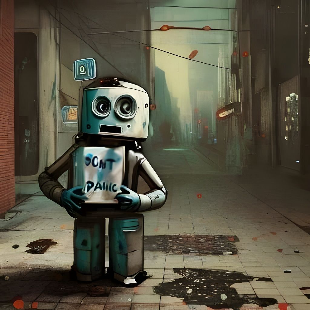 Robot and Black Book: Don't Panic in Photorealistic Style