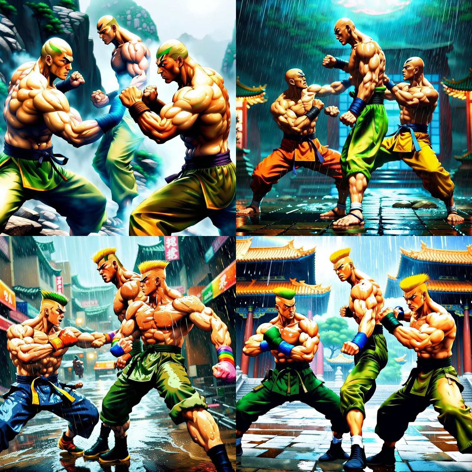 Sagat vs Guile: Anime-Style Shaolin Fight Scene