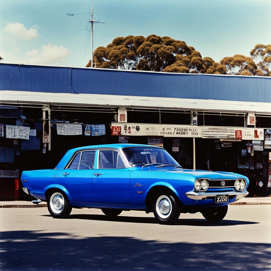Classic 1967 Blue Car Concept