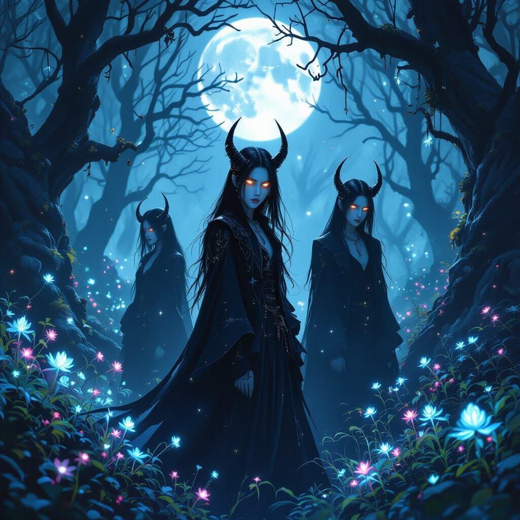 K-Pop Demons Hunt in Eerie Bioluminescent Forest