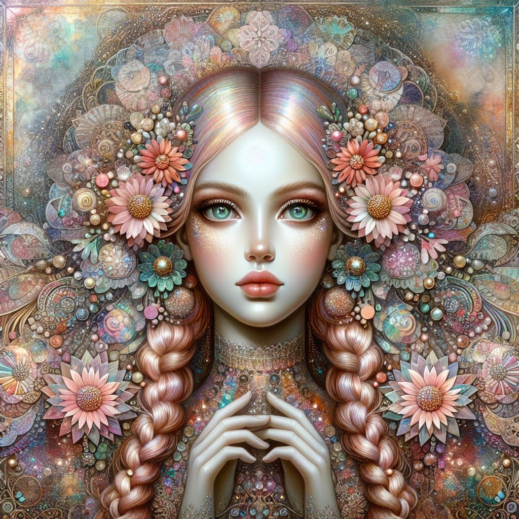 Mixed Media Collage of Android Goddess