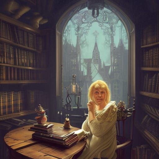 An old grimwald book with a castle atop its pages, surroundi...