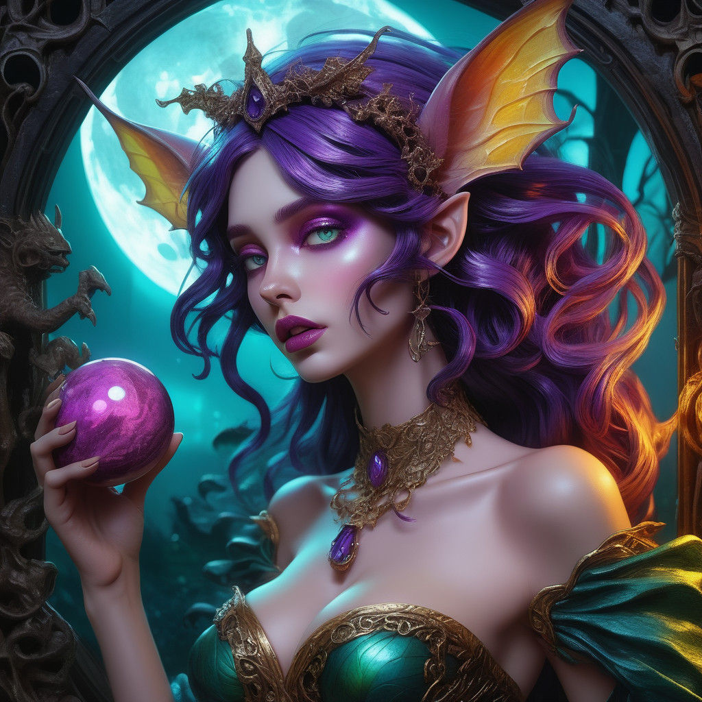 Goblin Market Wizards' Faire Logo in Deep, Vibrant Hyperreal...