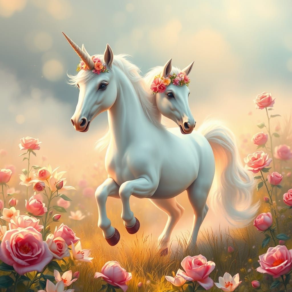 Enchanted Meadow Unicorn in Vibrant Bloom
