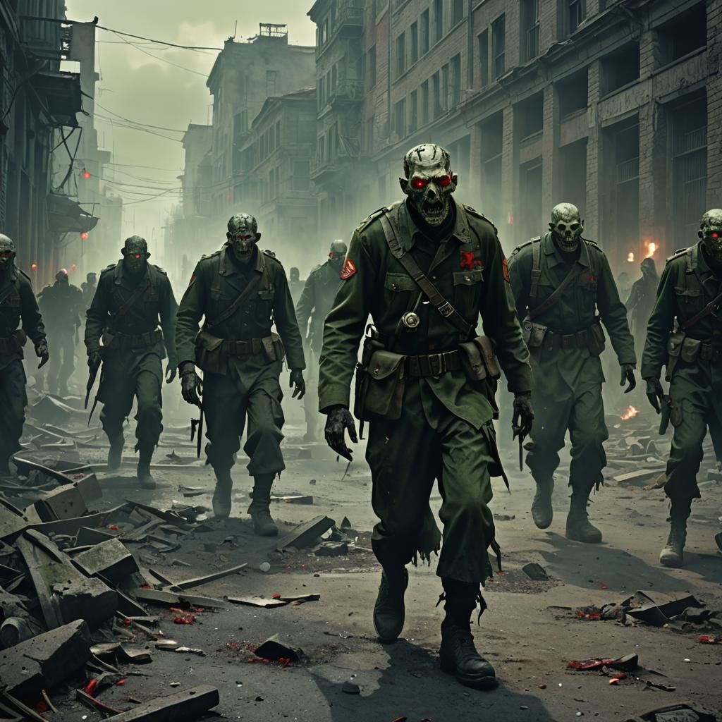 Undead Villains March Through Ruined City