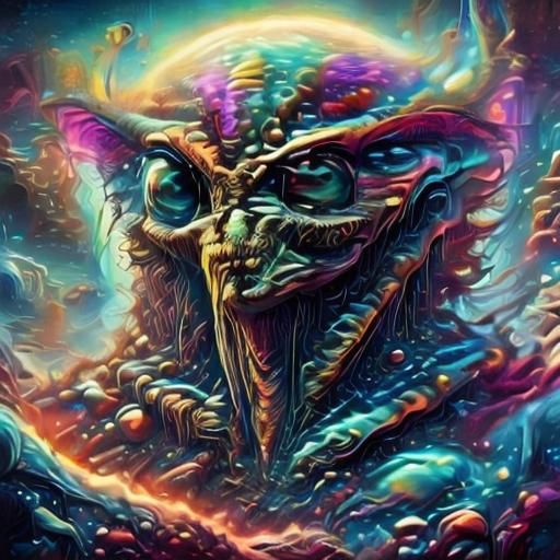 Cosmic Alien Creature with Soft Glows