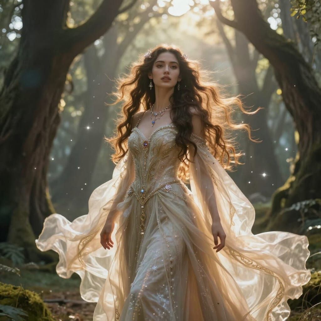 Fantasy Princess in Ethereal Forest