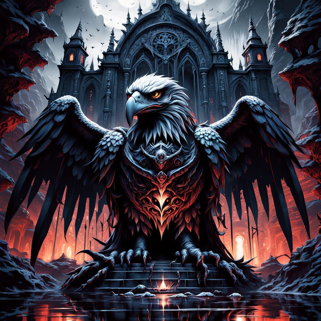 Eagles Confront Each Other in Dark, Mystical Malibu Landscap...