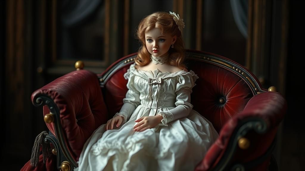 Victorian Glass Doll in Enamel Style