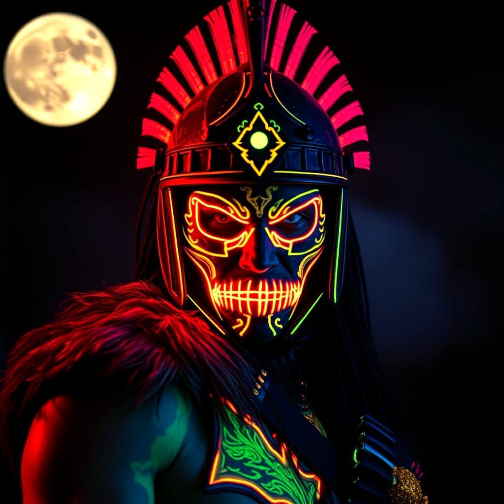 Fluorescent Warrior Ready for Battle