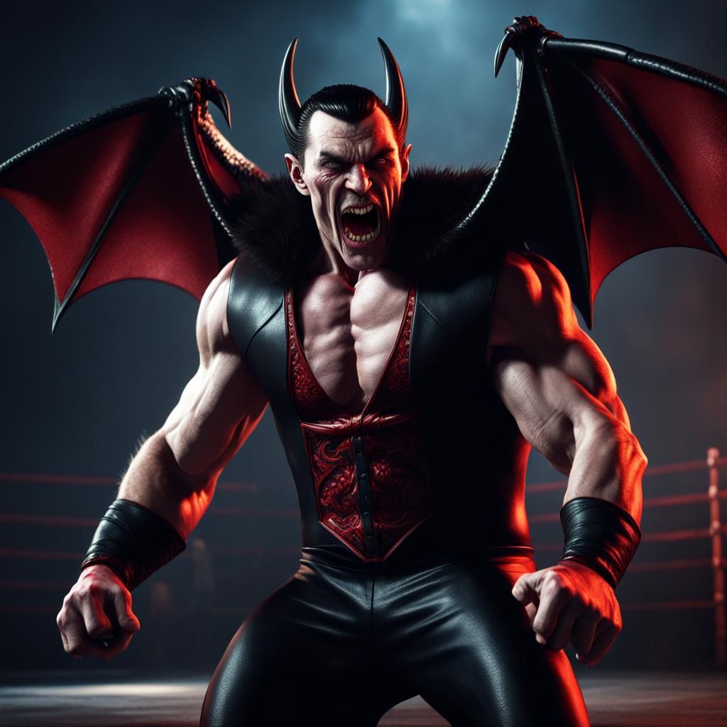 Dracula: WWE Wrestler in Detailed Matte Painting