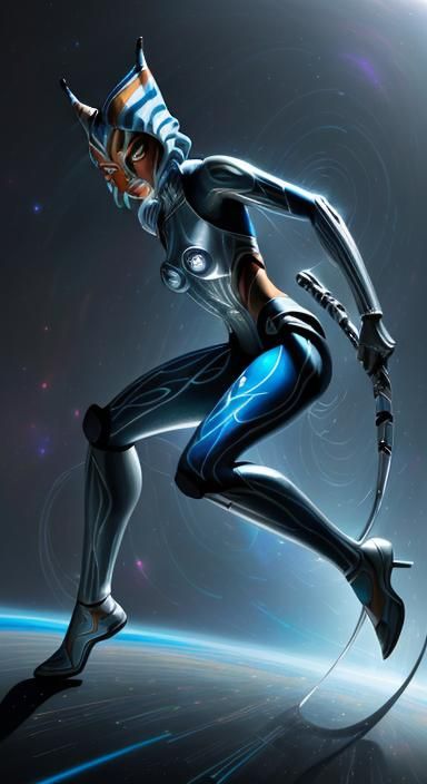 Ahsoka as Silver Surfer in Cosmic Flight