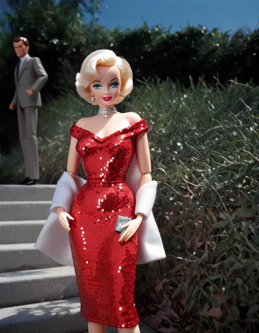 Barbie Doll as Marilyn Monroe in 60s Fashion