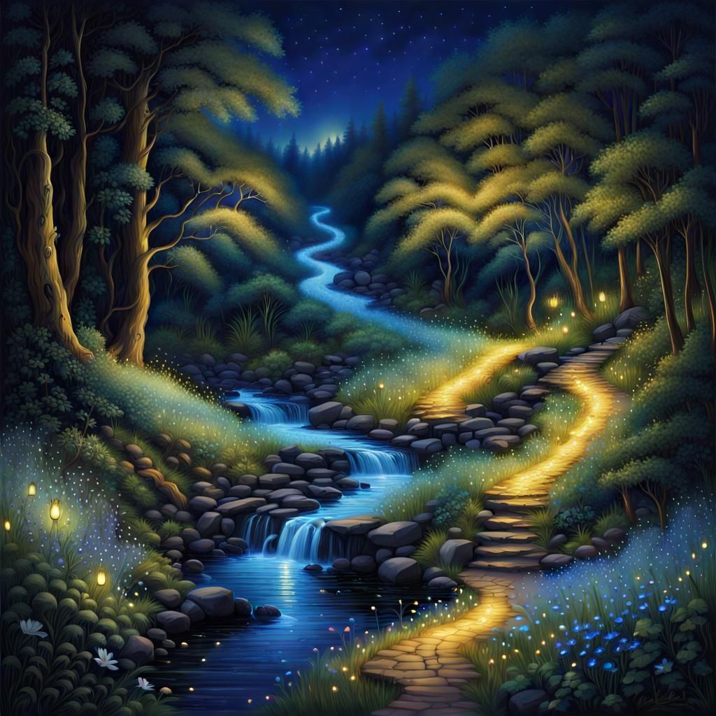 Ethereal Blue: A Summer Night's Dreamscape