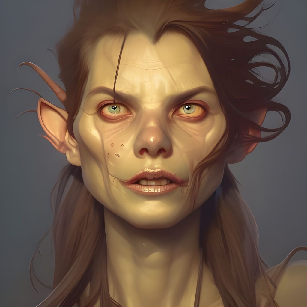 Detailed Portrait of a Hopkinsville Goblin in Splash Art