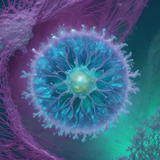 Detailed Biological Illustration of Adenovirus Particle