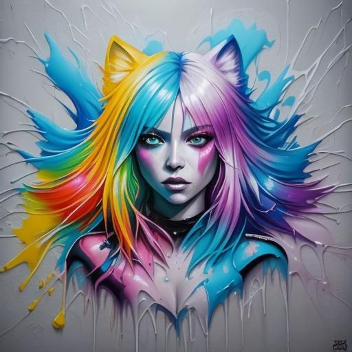 Crystal Wolf Graffiti Art in Street Style