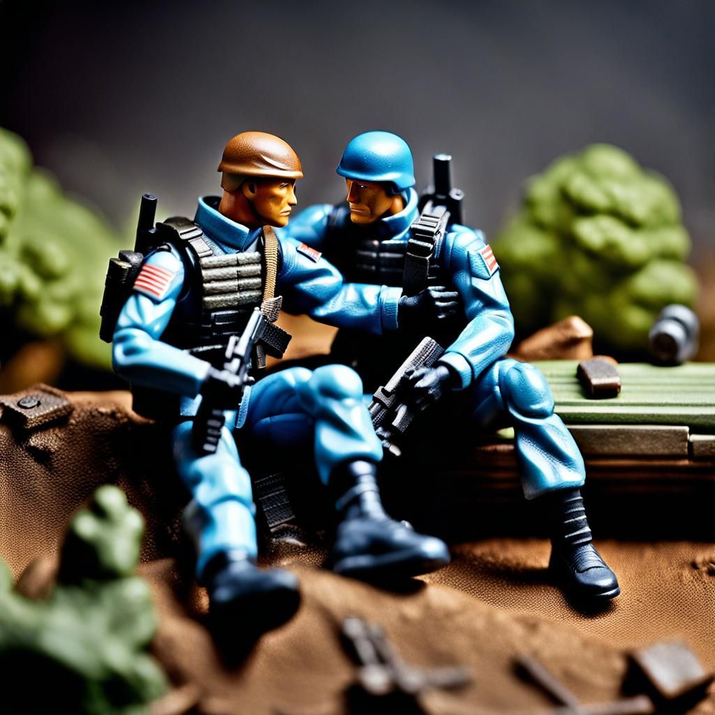 G.I. Joe Figures Comfort Each Other on Battlefield