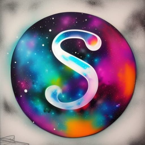 Colorful Galaxy Graffiti Art with Melting Effect
