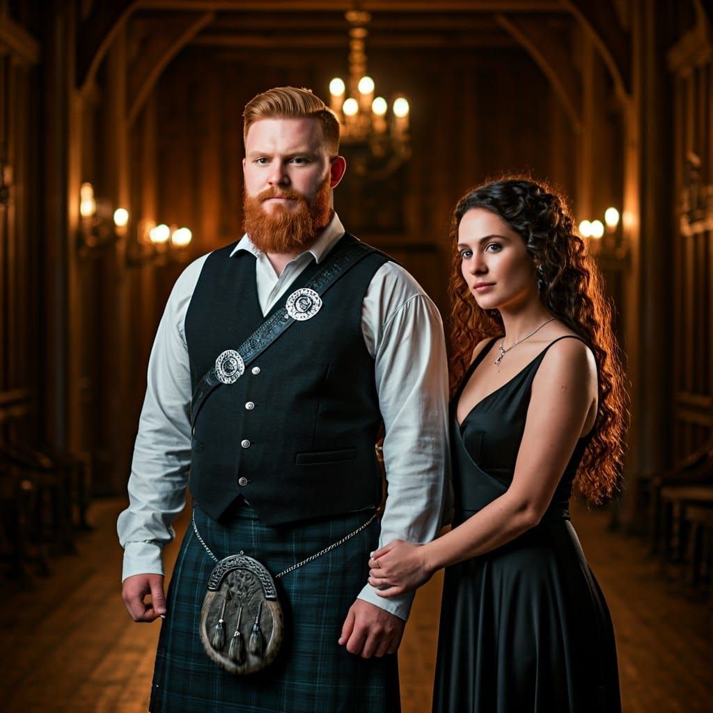 Young Highland Chieftain in Grand Castle Great Hall