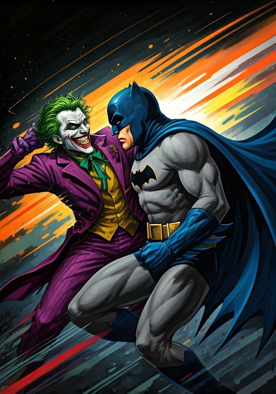 Batman Delivers a Powerful Punch to the Joker in a Dynamic C...