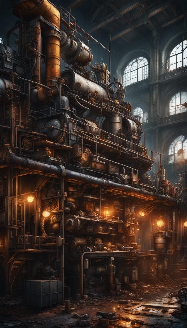 Hyperrealistic Industrial Art in High Resolution