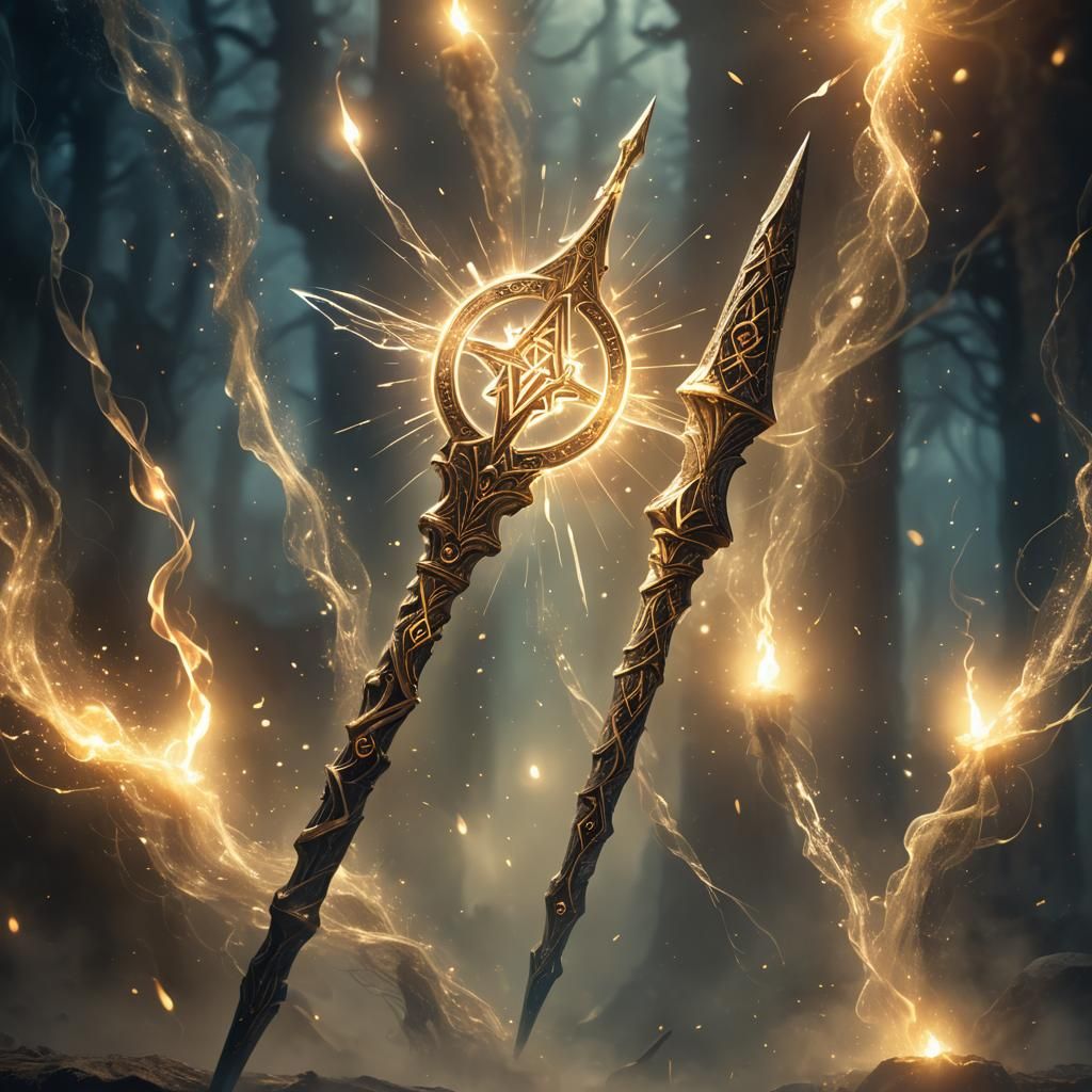 Glowing Runes: A Fantasy Wand in Digital Art