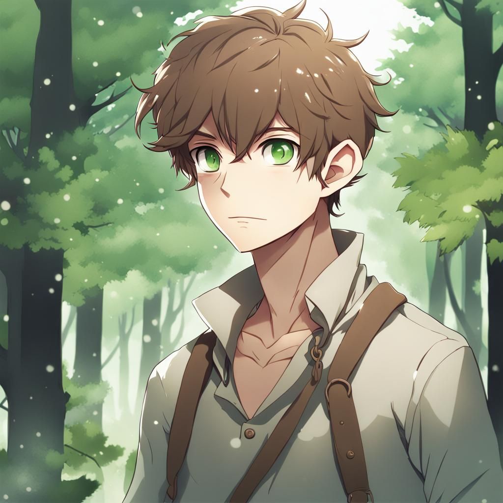Forest Gnome Portrait in Anime Key Visual Style