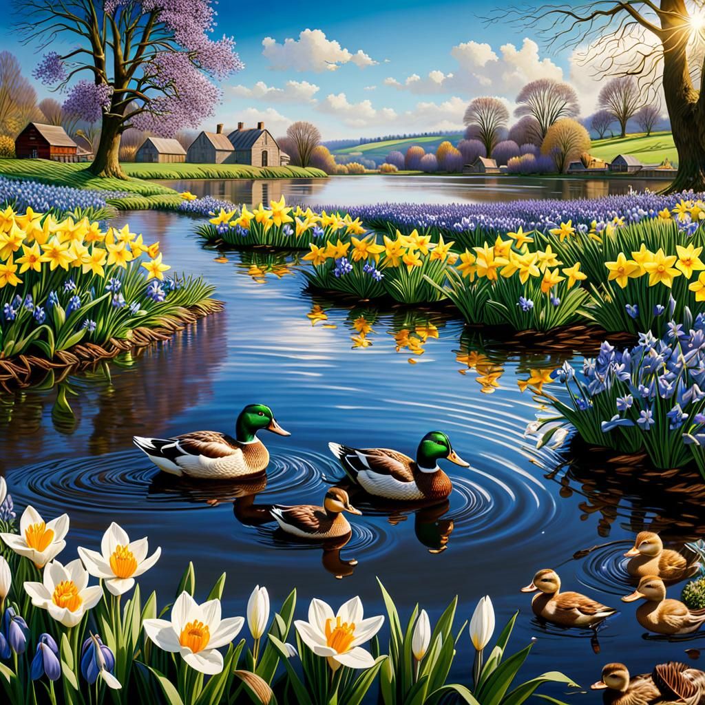 Spring has sprung earlier than usual in the warmer climate. Even ducklings have been born