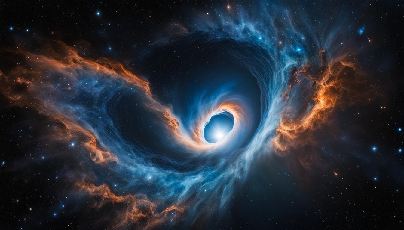 Blue Star Engulfed by Black Hole
