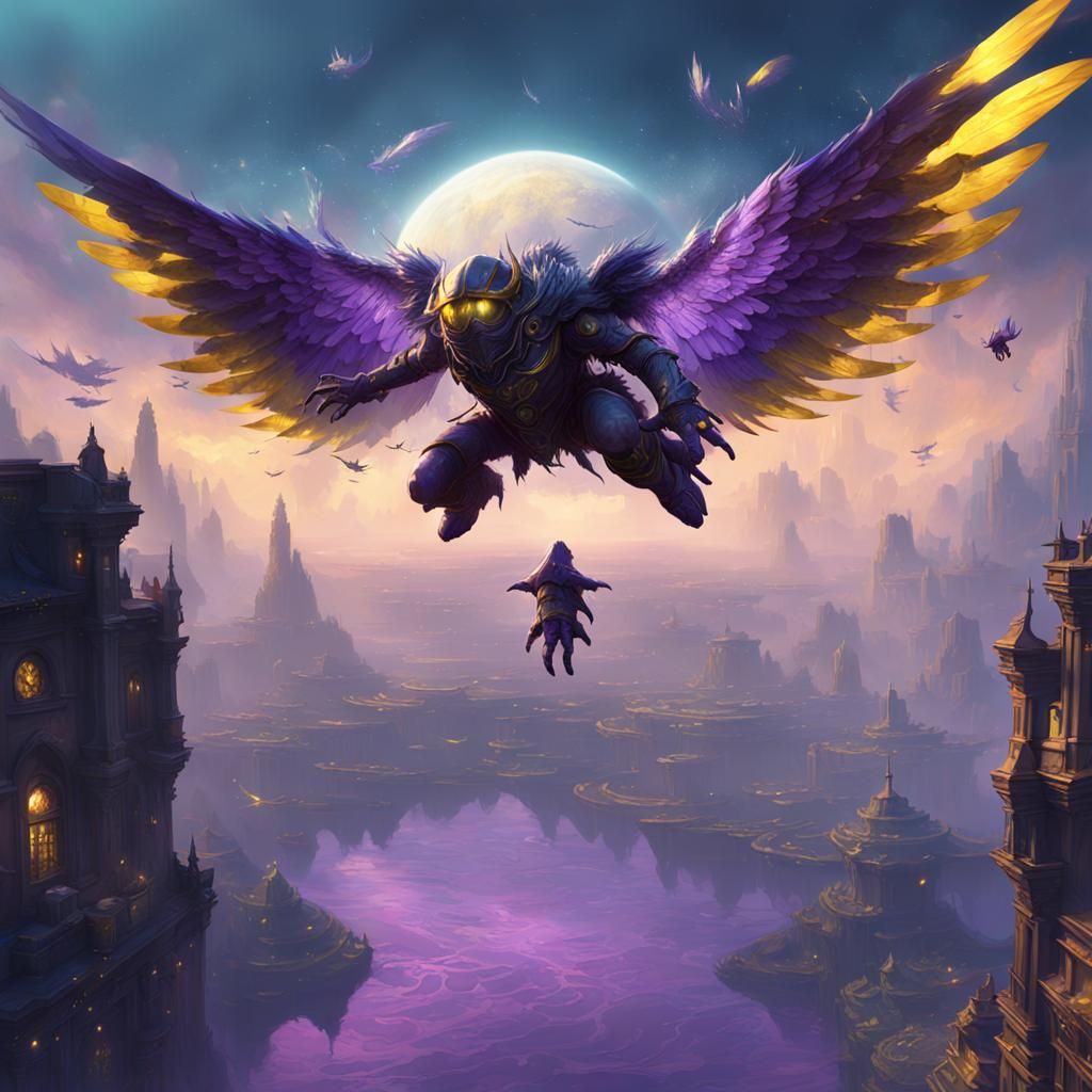 Boy with Wings Floats Through Space