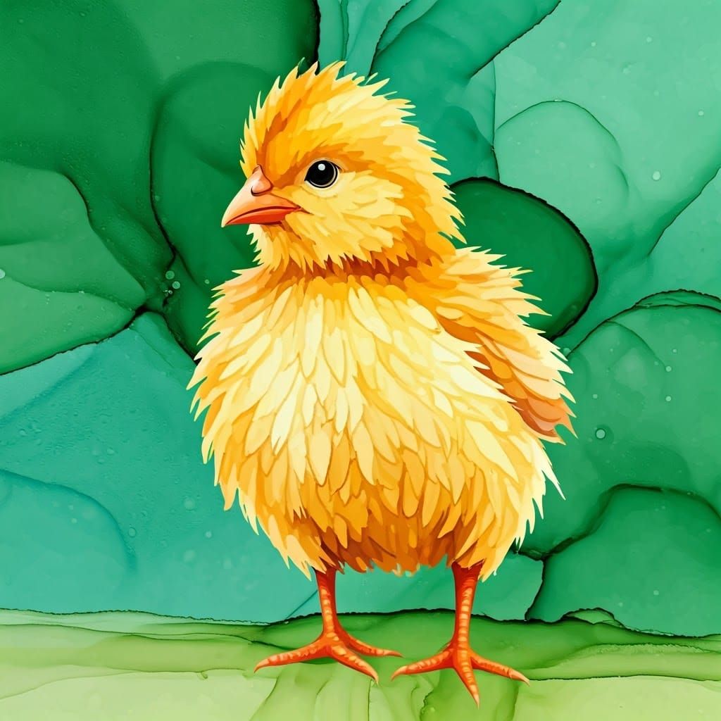 Vibrant Chick Alcohol Ink Art