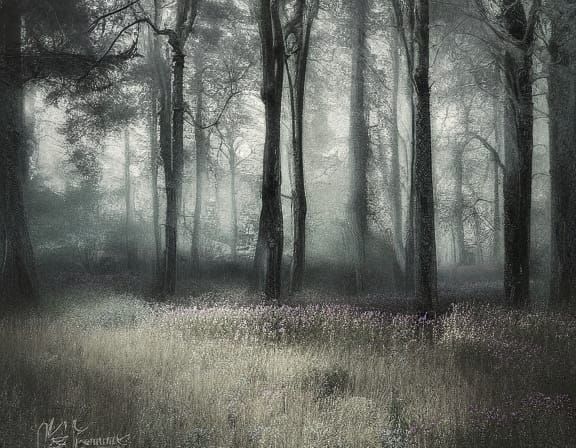 Majestic Queen in Whimsical Forest Twilight