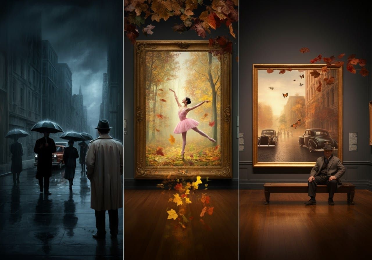 Surreal Triptych: Art Blurs Into Reality