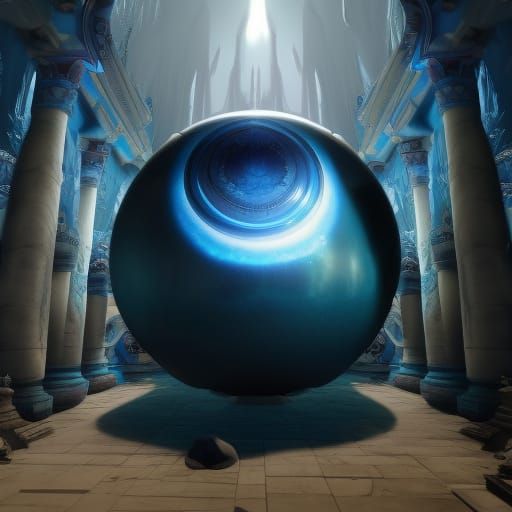 Blue Orb in Fantastical Temple Concept Art