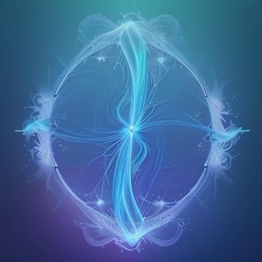 Neon Water-Bird Optical Fiber Art in Indigo Gradient